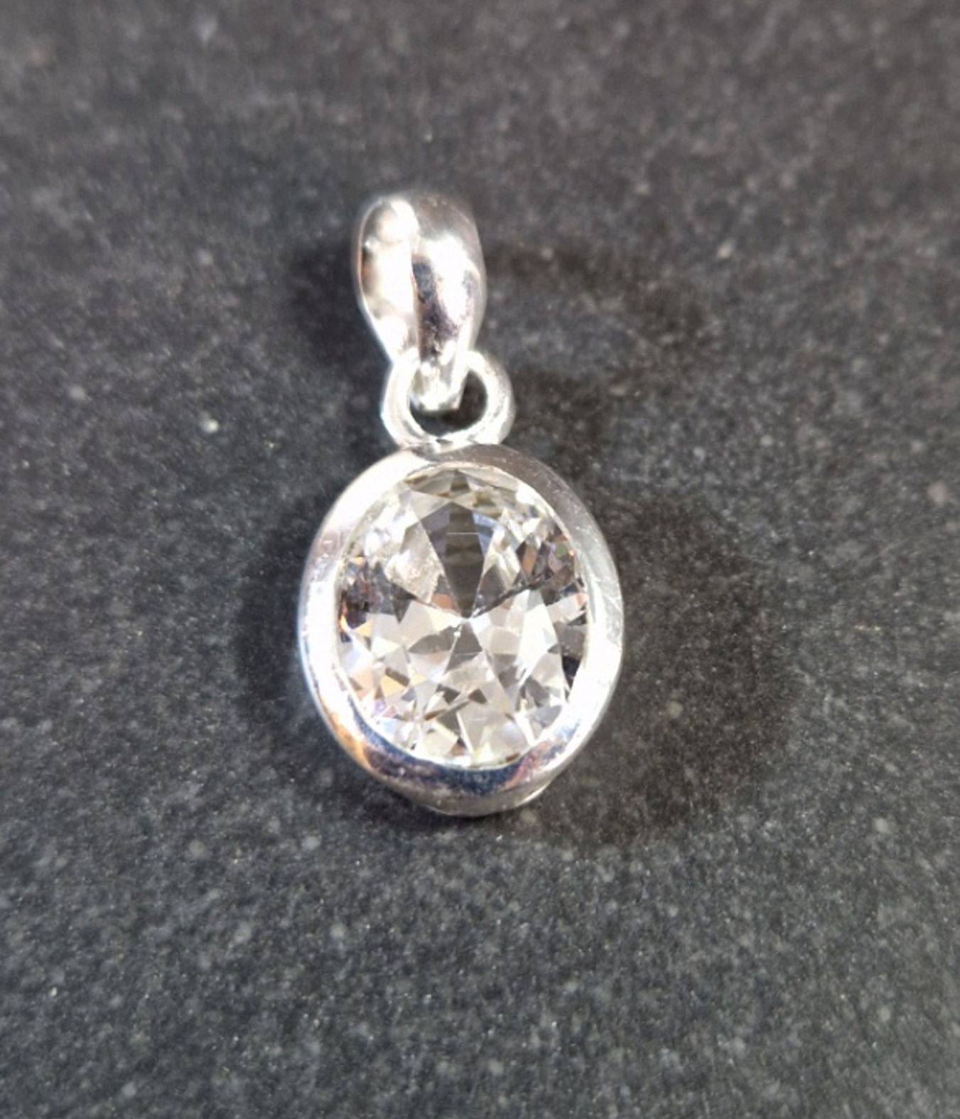 Silver hänge med Sten Cabochon - Rund - 24