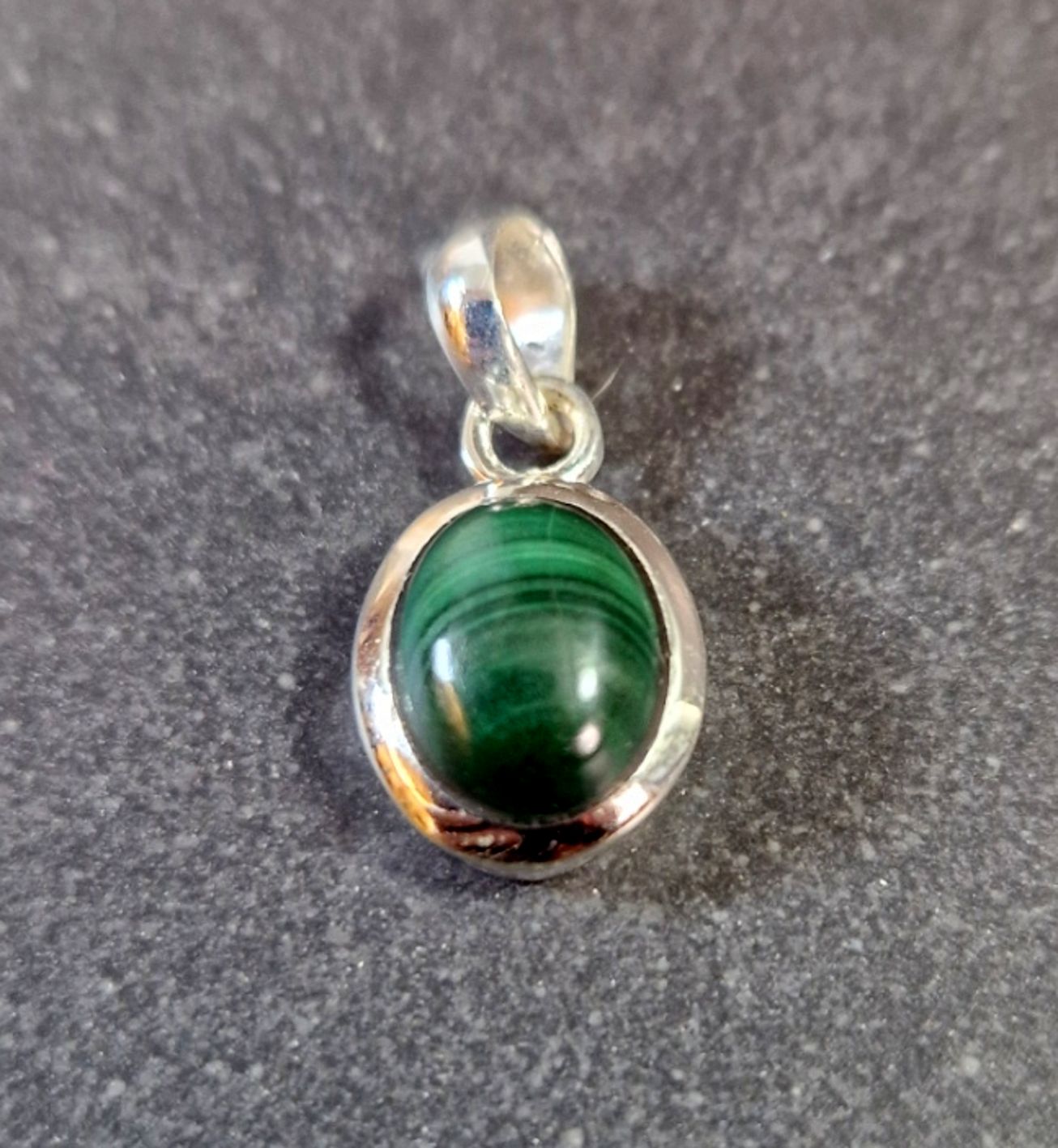 Silver hänge med Sten Cabochon - Rund - 17
