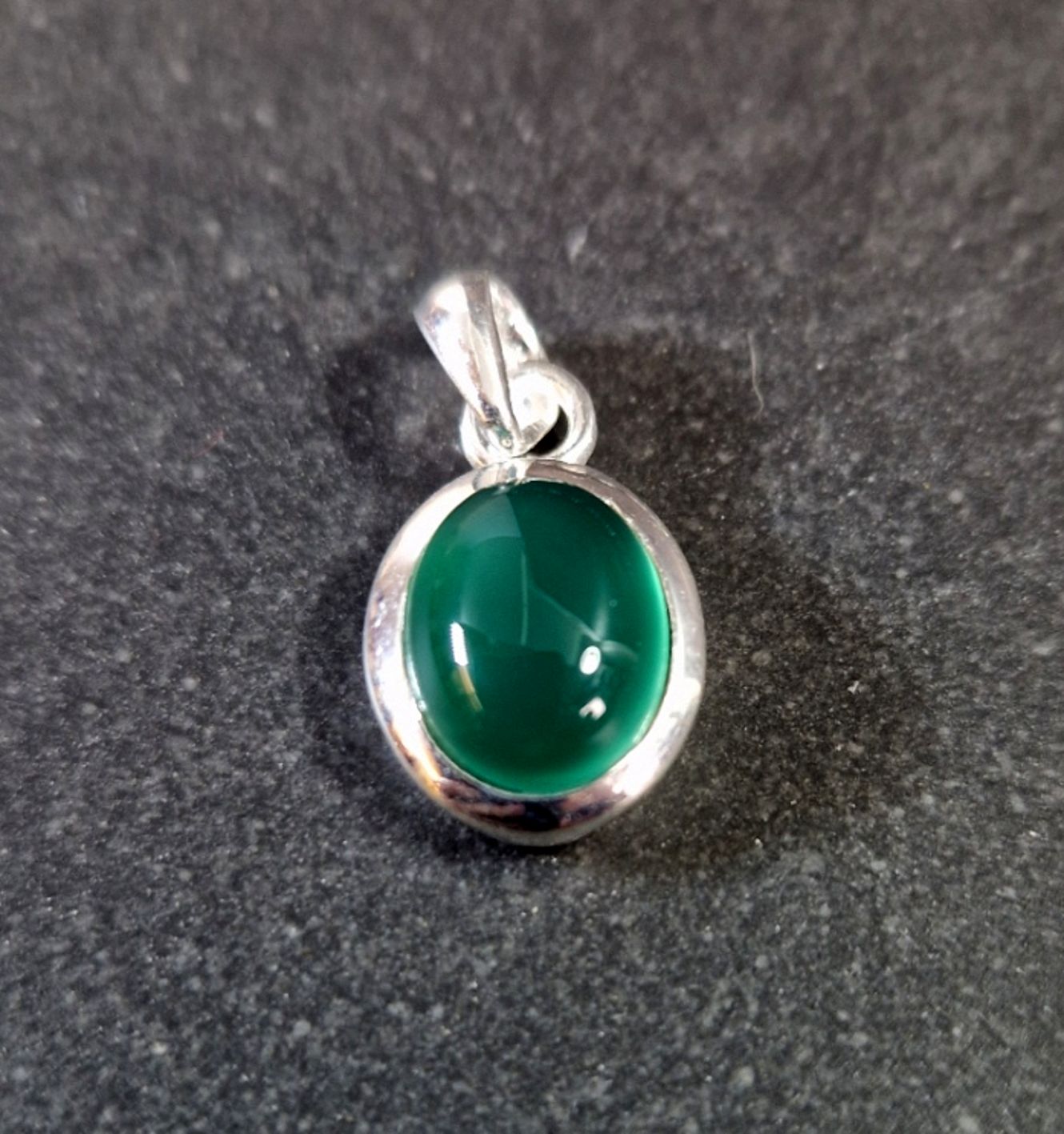 Silver hänge med Sten Cabochon - Rund - 7