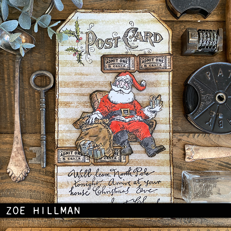 Tim Holtz Cling Rubber Stamps Santa Visit CSM500 - 10
