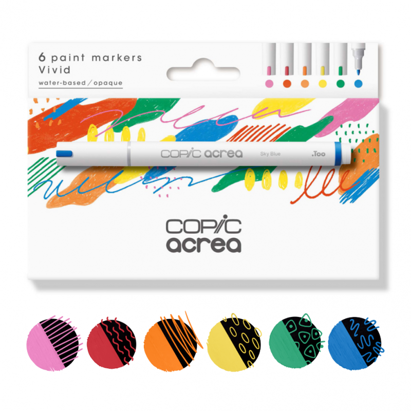 Copic acrea 6 Colors Set Vivid