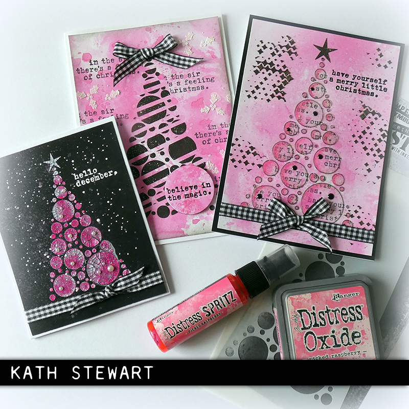 Tim Holtz Mini Stencil Set 62 MST062  3PCS - 2