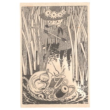 Moomin Wooden Card - Little My is sleeping