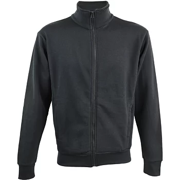 Tjocktröja utan luva - hel zip svart
