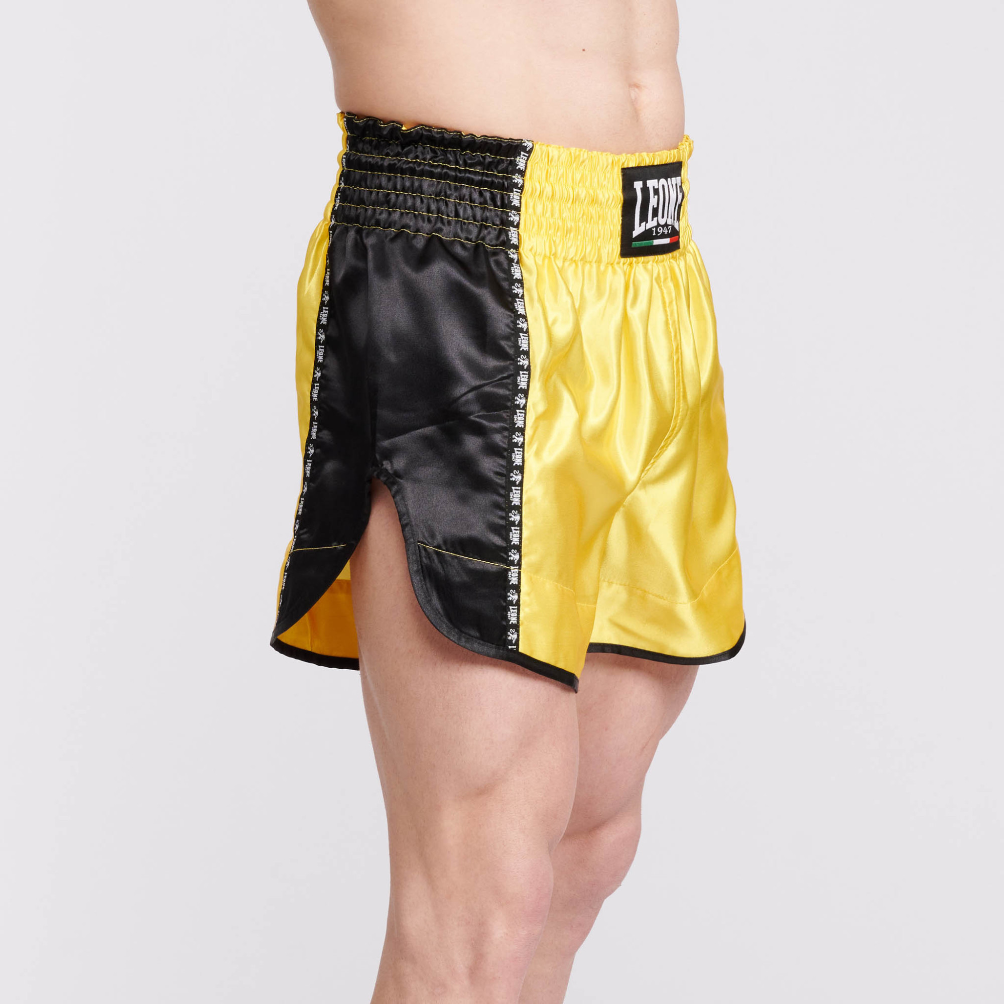 Leone Combat Thaishorts, Yellow/White/Svart - 2