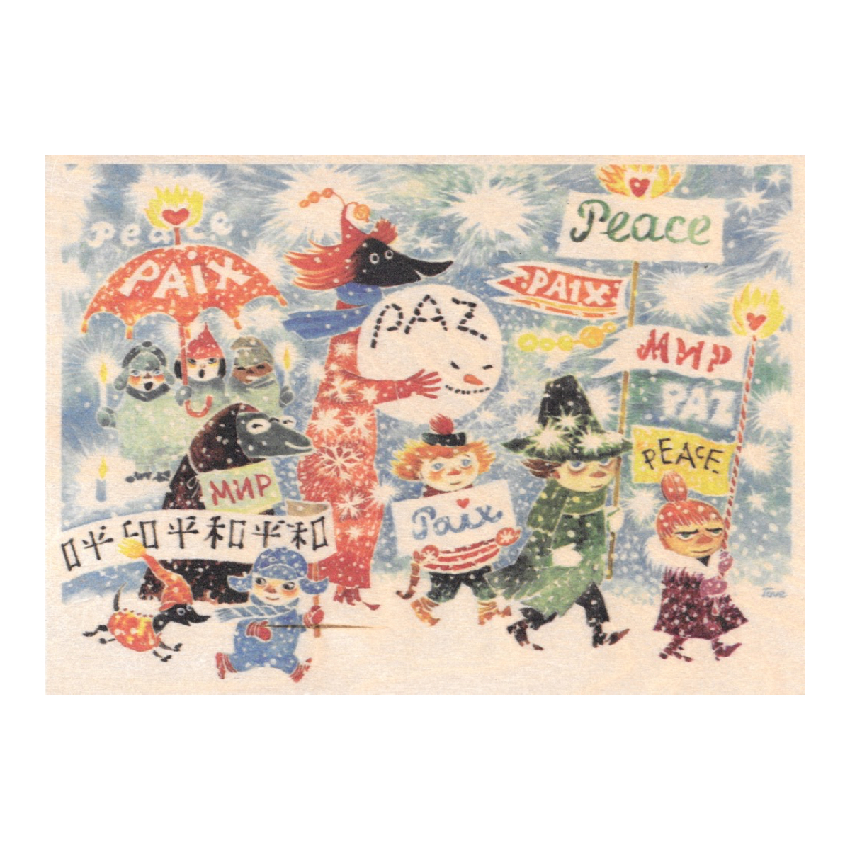 Moomin Wooden Card - PEACE!