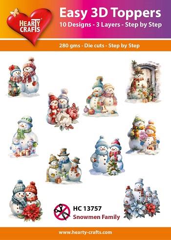 Easy 3D toppers - Snowmen Family