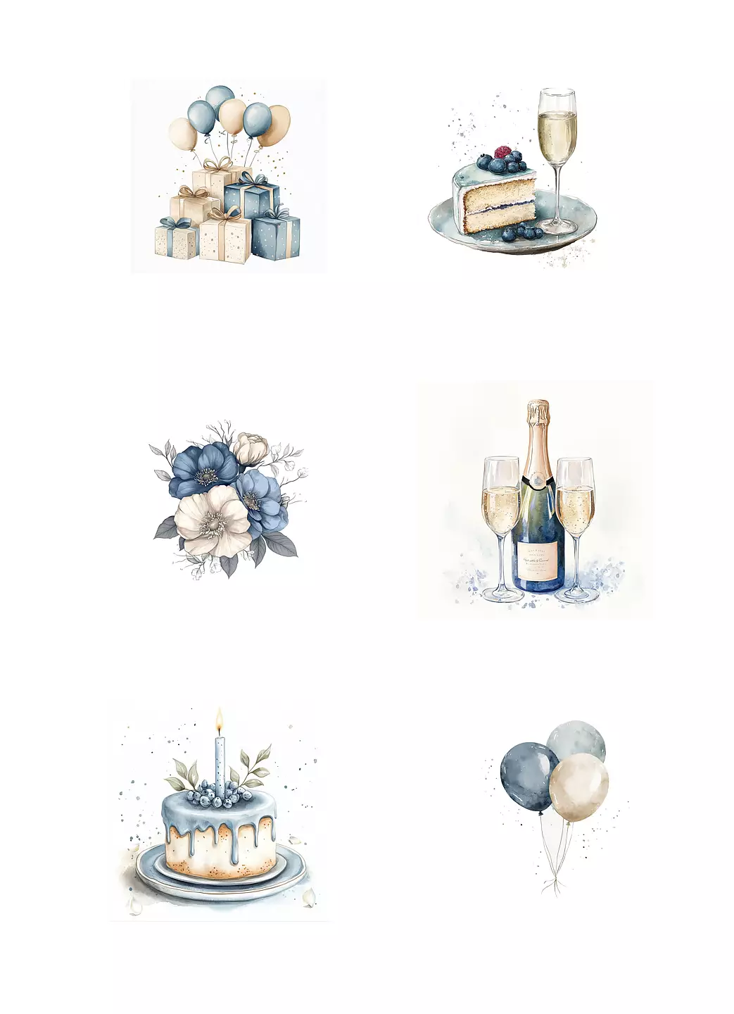  Reprint klippark A4 - Birthday blue