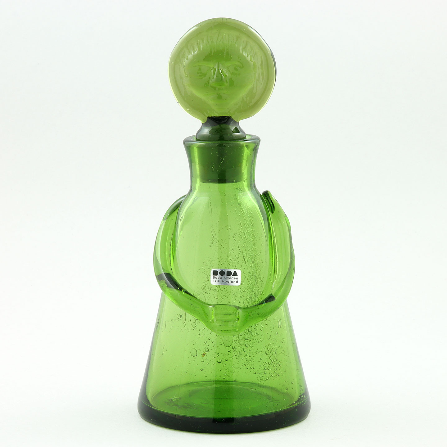 Erik Hoglund エリック ホグラン　People Bottle Erik Höglund (People 1957) Green Sculptural Decanter 20 cm H1392