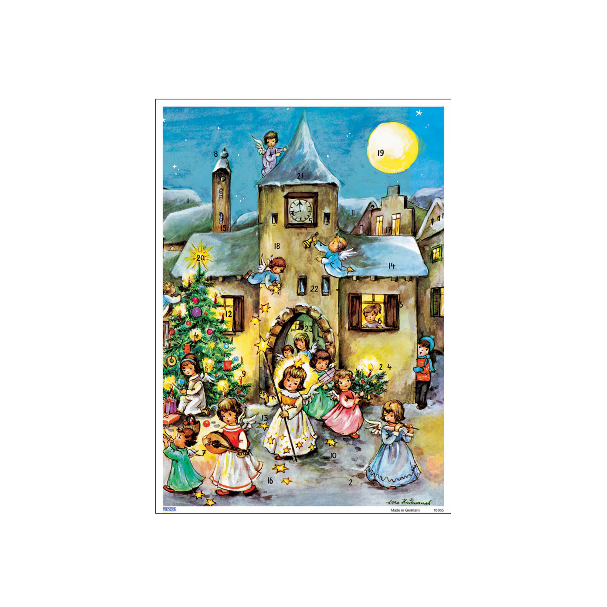 German Advent Calendar A4 Angel Parade - 2