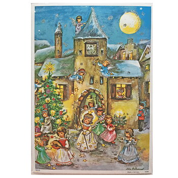 German Advent Calendar A4 Angel Parade