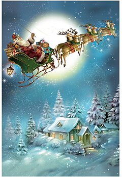 Adventskalender A4 - Tomte åker släde