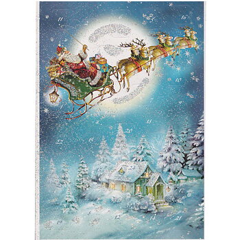 Adventskalender A4 - Tomte åker släde