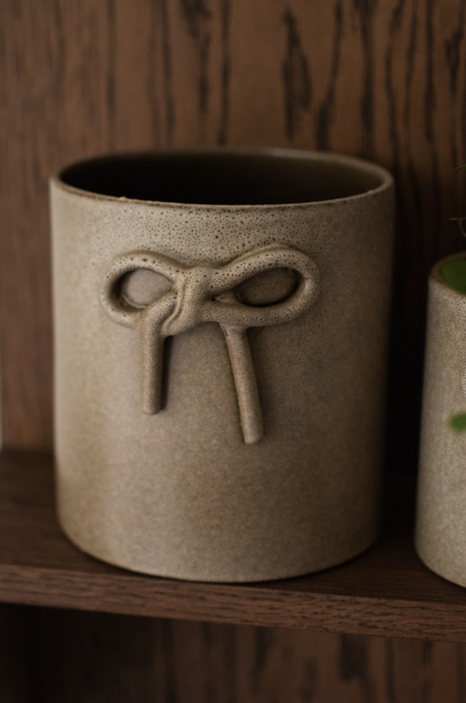 Bow Pot - Large Pot - Beige - 13x14 cm - DBKD - 3