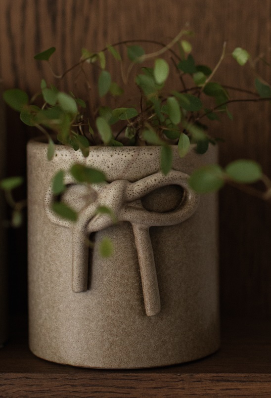 Bow Pot - Large Pot - Beige - 13x14 cm - DBKD - 2