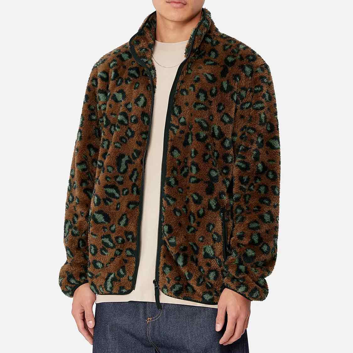 Carhartt WIP - Jebson Sweat Jacket Camo Leo, Tamarind/Black - 2