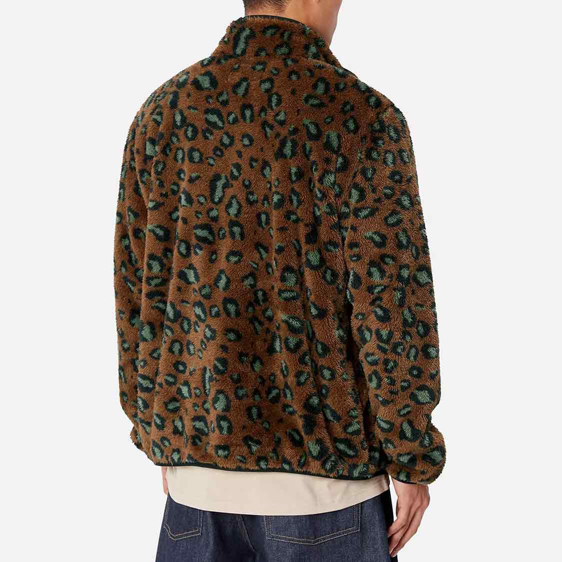 Carhartt WIP - Jebson Sweat Jacket Camo Leo, Tamarind/Black - 3