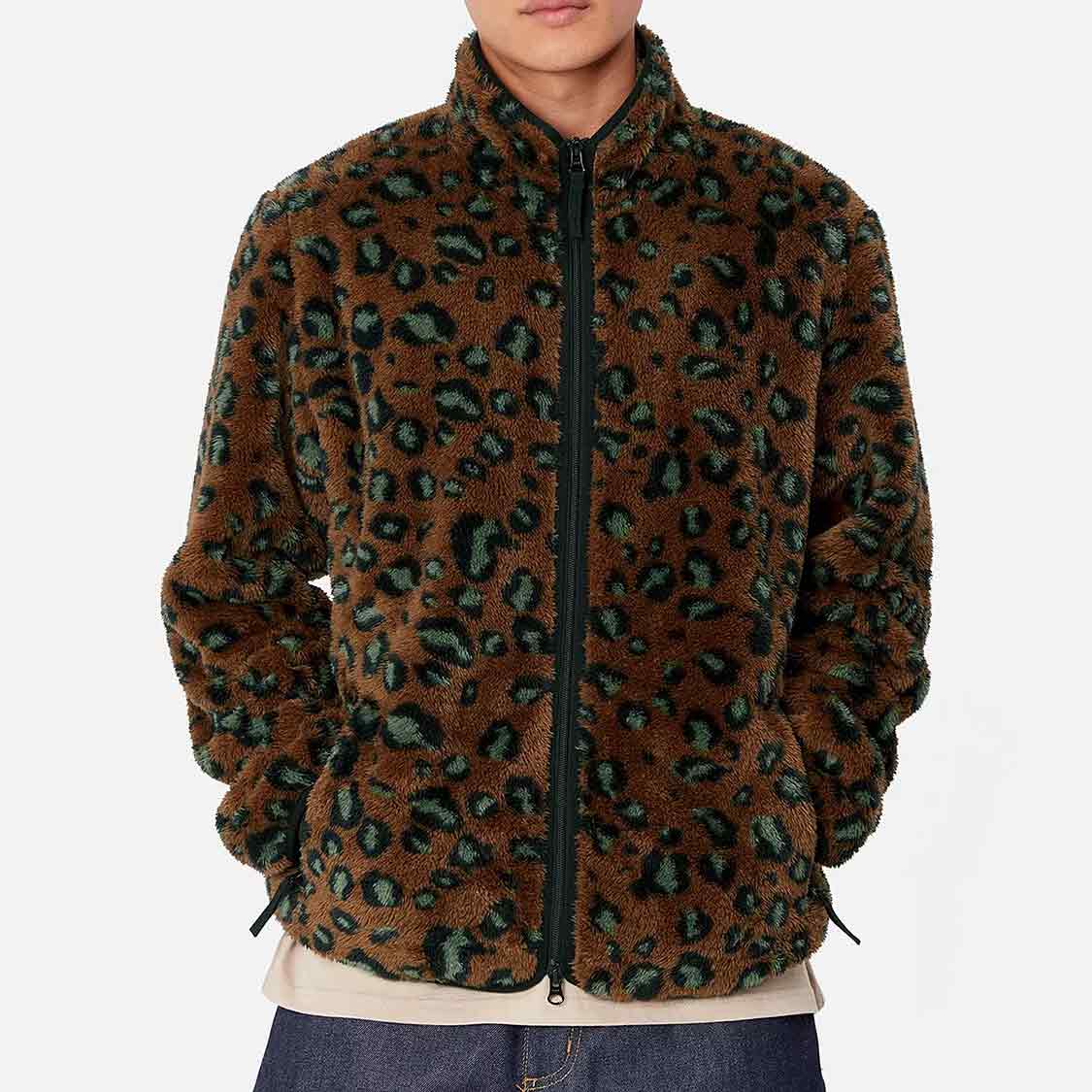 Carhartt WIP - Jebson Sweat Jacket Camo Leo, Tamarind/Black