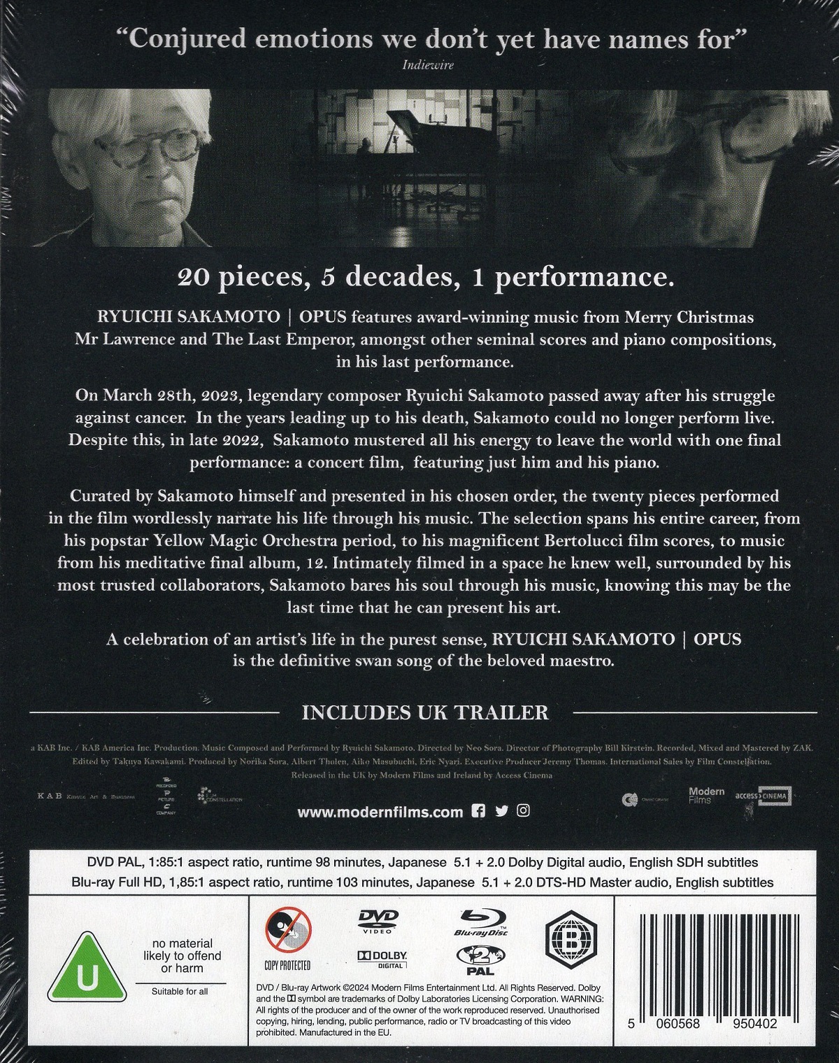 Ryuichi Sakamoto: Opus (ej svensk text) (Blu-ray + DVD) - 2