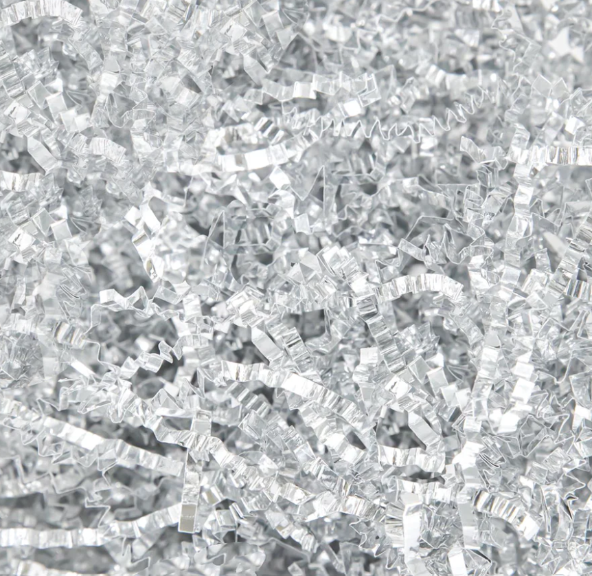 Fyllning för presenter - Silver metallic
