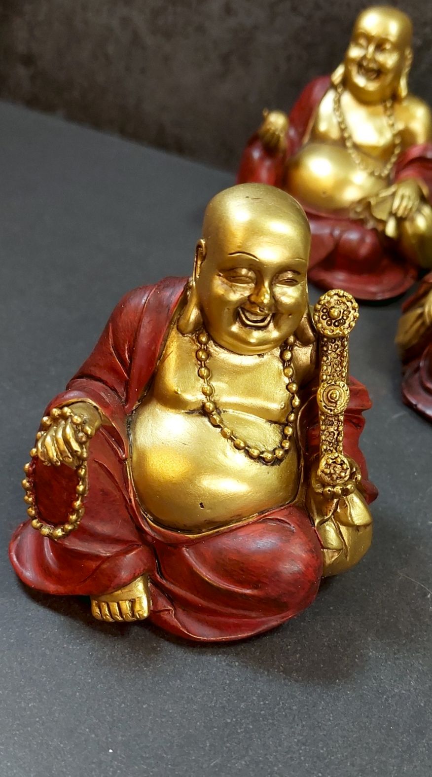 Glad Buddha , Guld /Röd  - 3