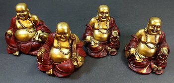 Glad Buddha , Guld /Röd 