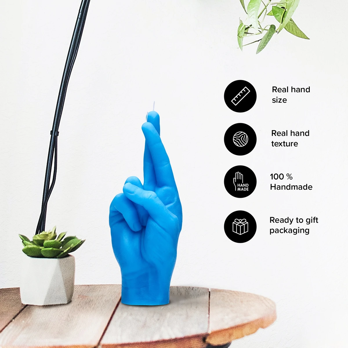 Candlehand Crossed Fingers Blue - 2