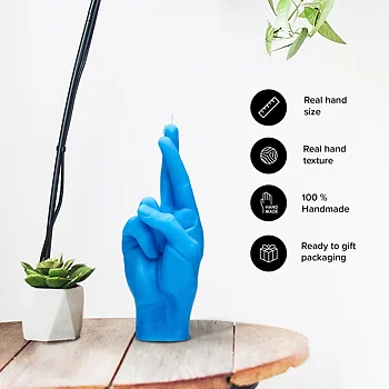 Candlehand Crossed Fingers Blue