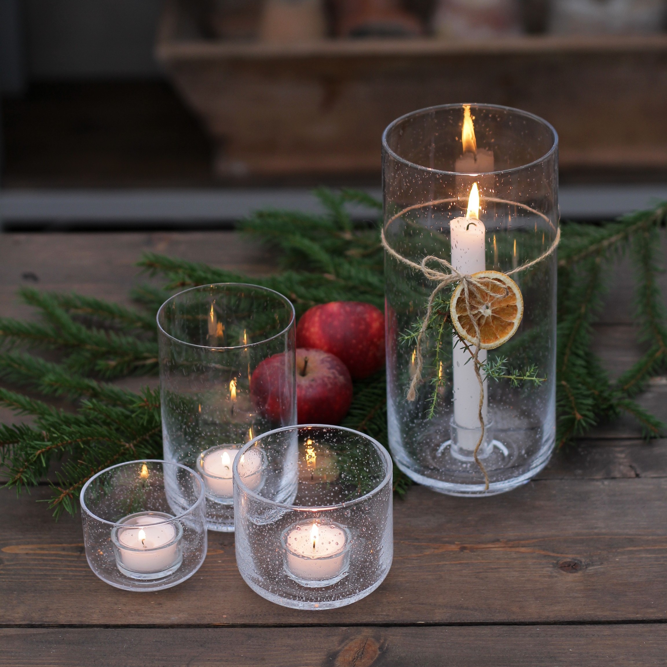 Ljusstake av bubbligt glas - ERNST - 5