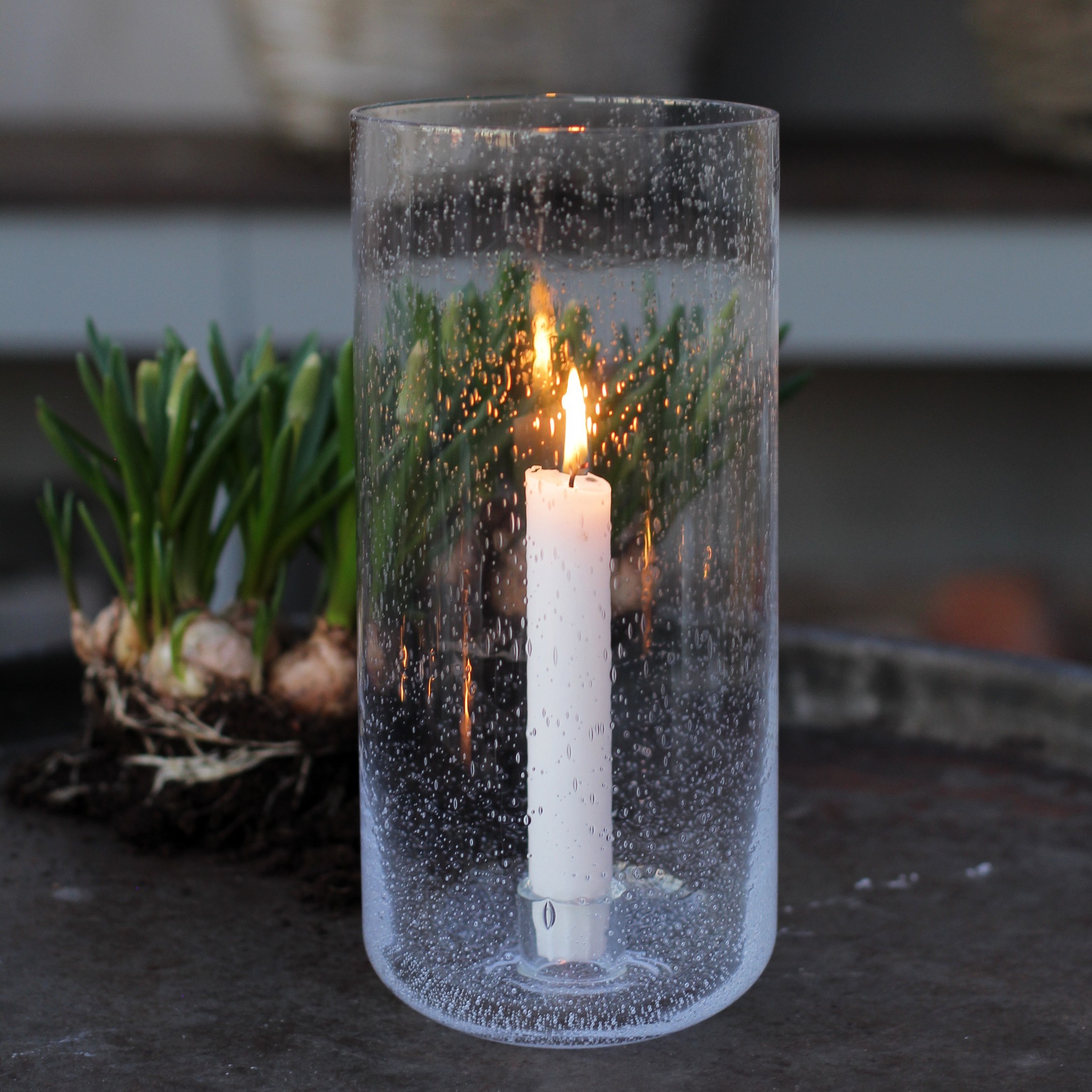 Ljusstake av bubbligt glas - ERNST