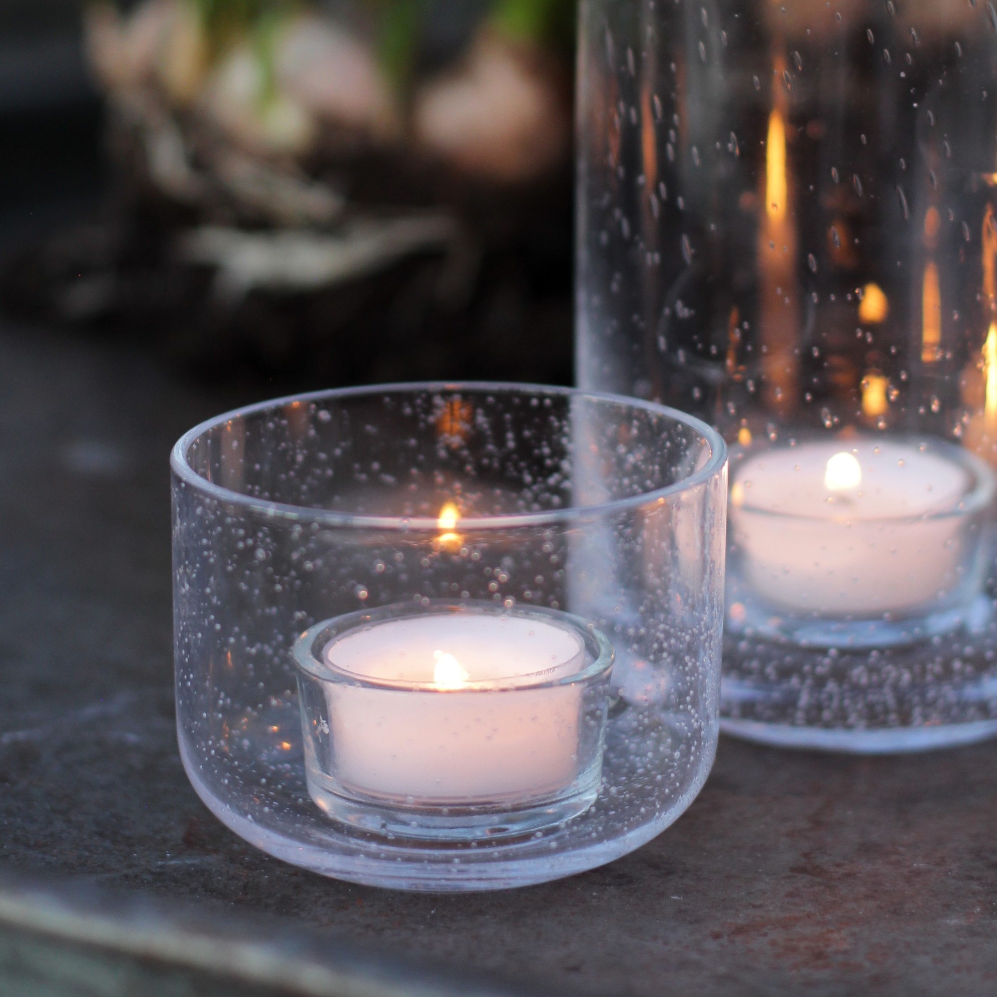 Ljuslykta av bubbligt glas Låg- ERNST