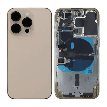 iPhone 14 Pro Baksida med Komplett Ram - Guld