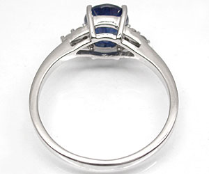 Anillo de oro con zafiro azul y diamantes blancos genuinos de lujo de 1,65 ct - 3