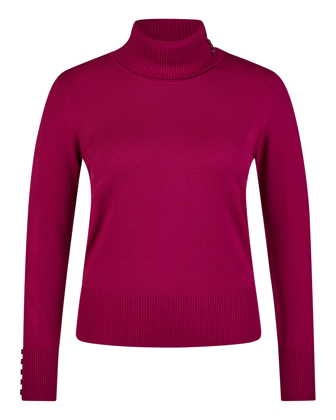 Polo mörk cerise med knappar - 5
