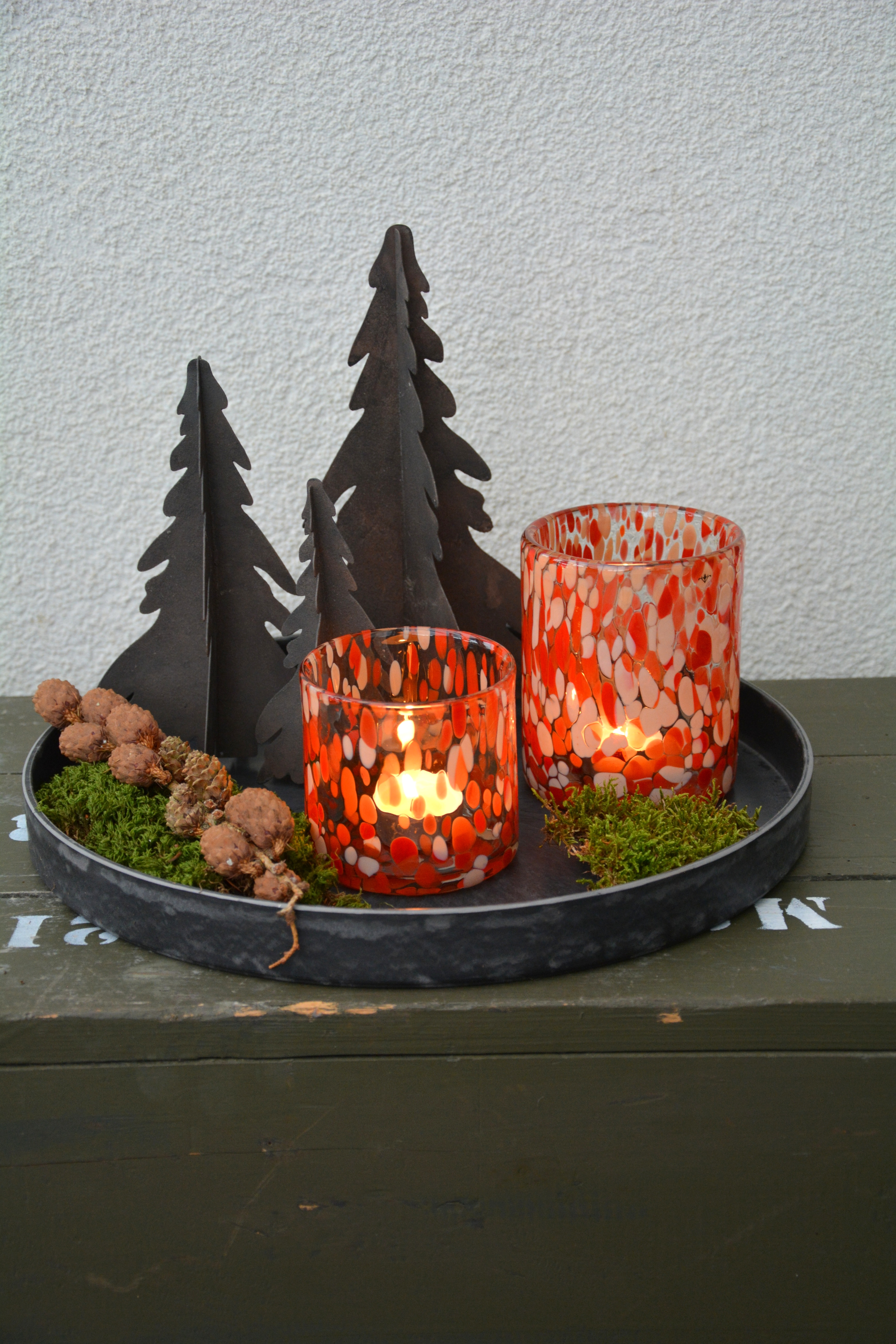 Ljuslykta party röd glas 9 cm S - 3