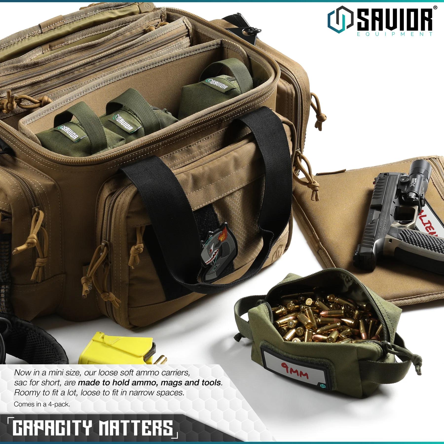 Savior Equipment Loose Sac Mini - Soft Ammo Carrier - SW Gray - 2