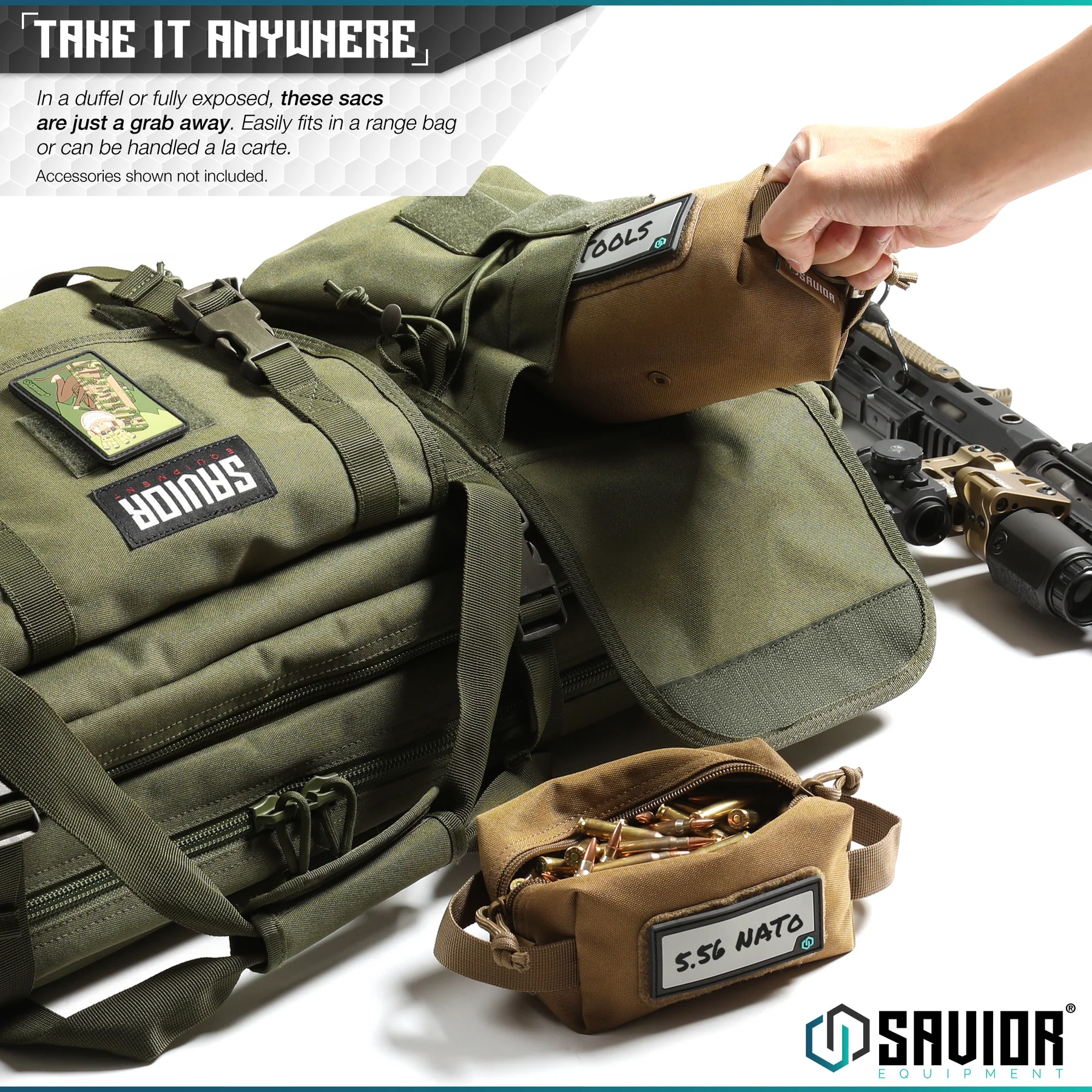 Savior Equipment Loose Sac Mini - Soft Ammo Carrier - SW Gray - 3