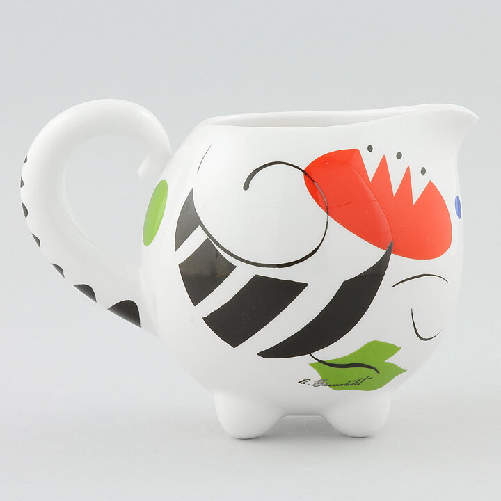 Rosemarie Benedikt (Animal Park 1995) Sculptural Creamer with Colorful Decor 12 cm