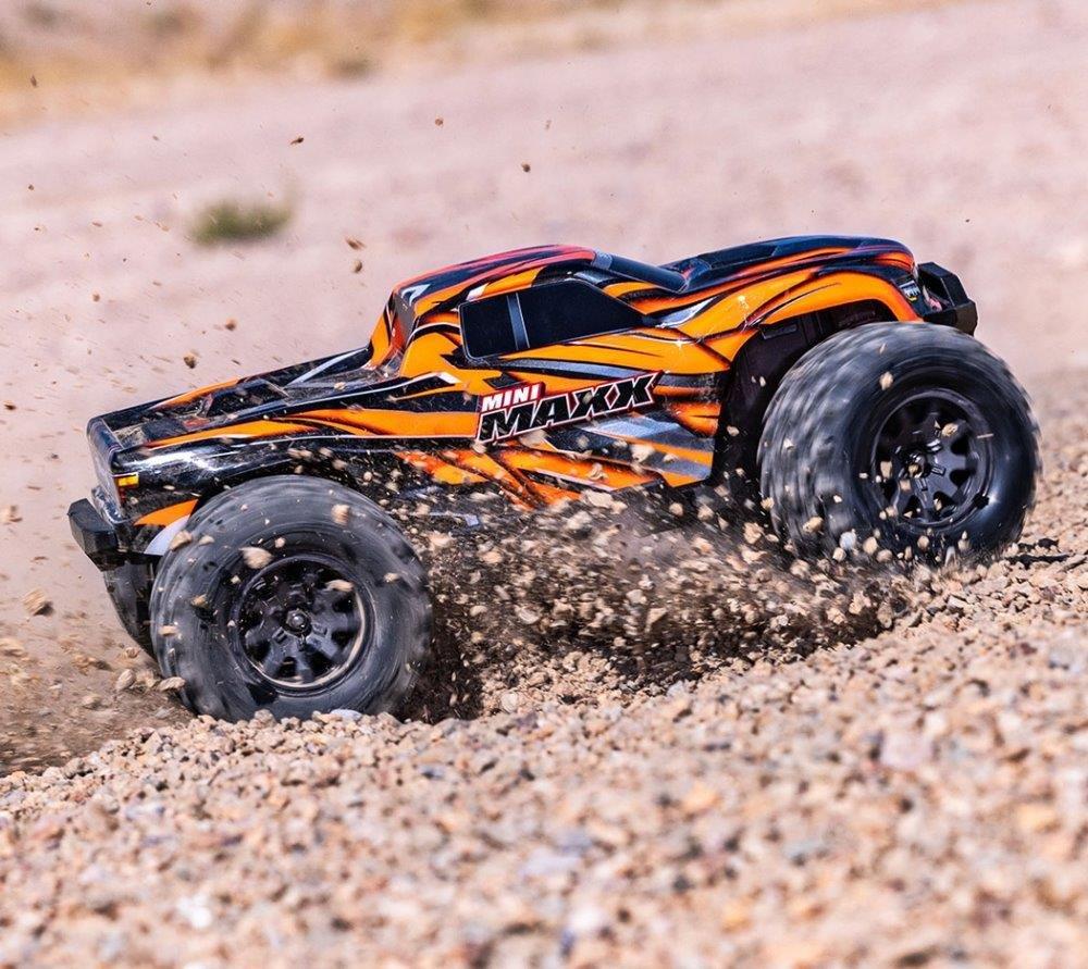 Traxxas Mini MAXX RTR TQ BL-2s Orange - USB-C Laddare / 2s LiPo - 7