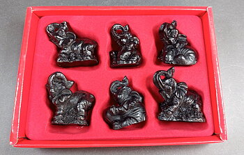 Feng Shui Svart Elefant Set, 6stycken 