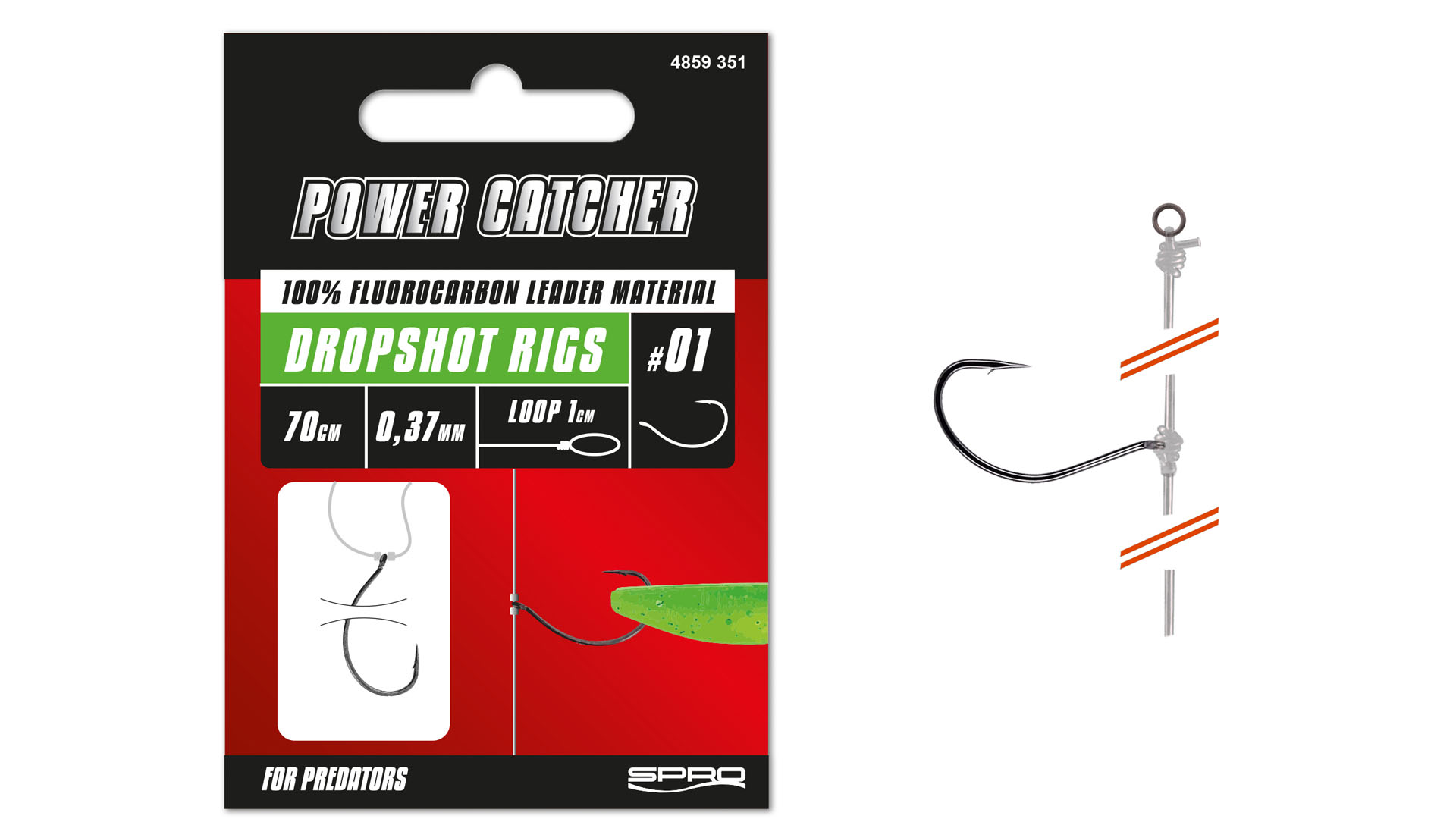 SPRO Dropshot Rig Ready To Fish 3pcs