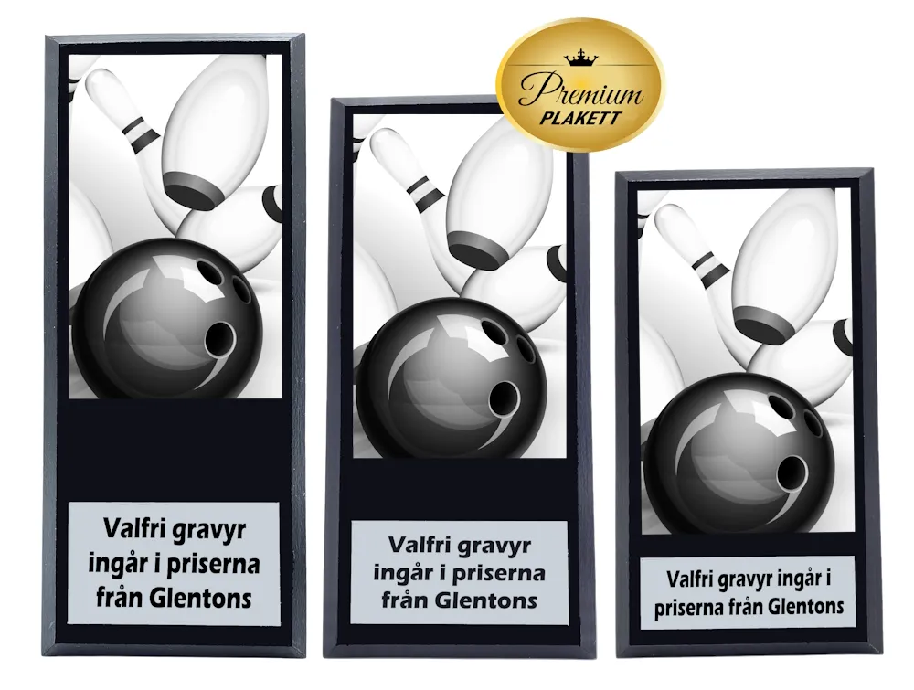 Träplakett premium- Bowling