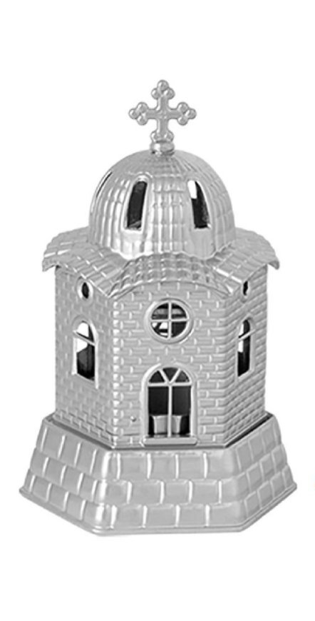 Lantern silver, metal church