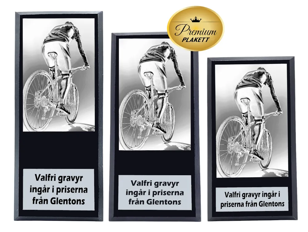 Träplakett premium- Cykling