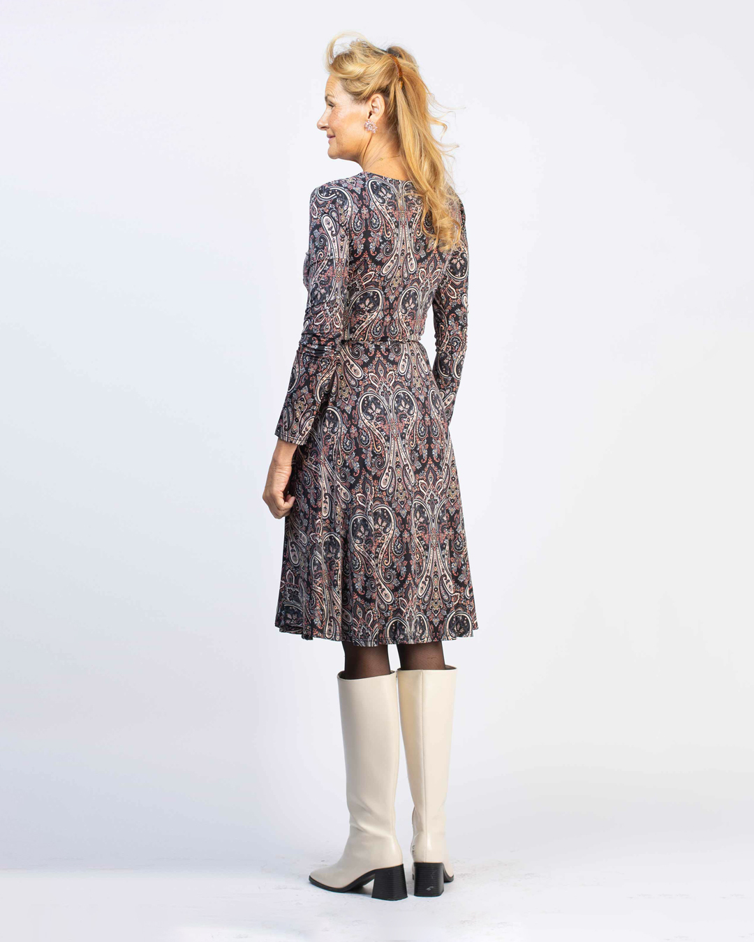 Klänning Marguerite rosa/grå paisley - 2