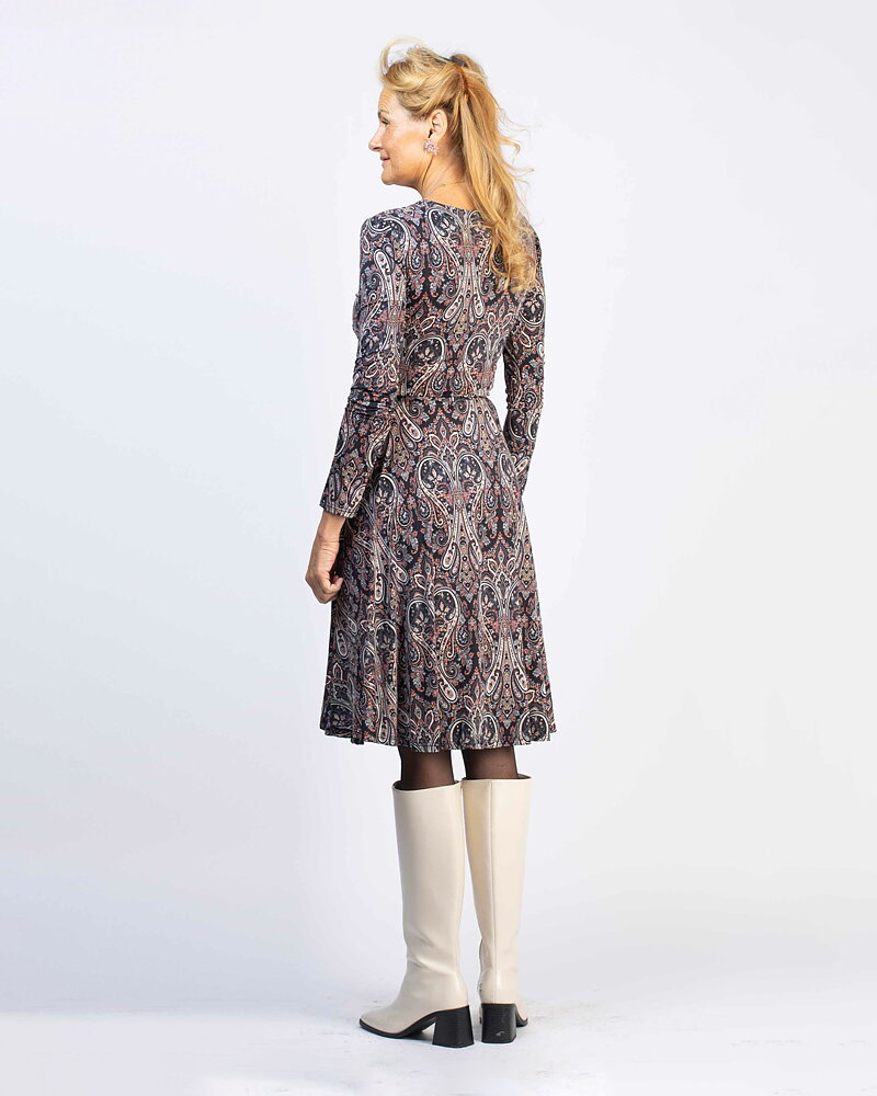 Klänning Marguerite rosa/grå paisley