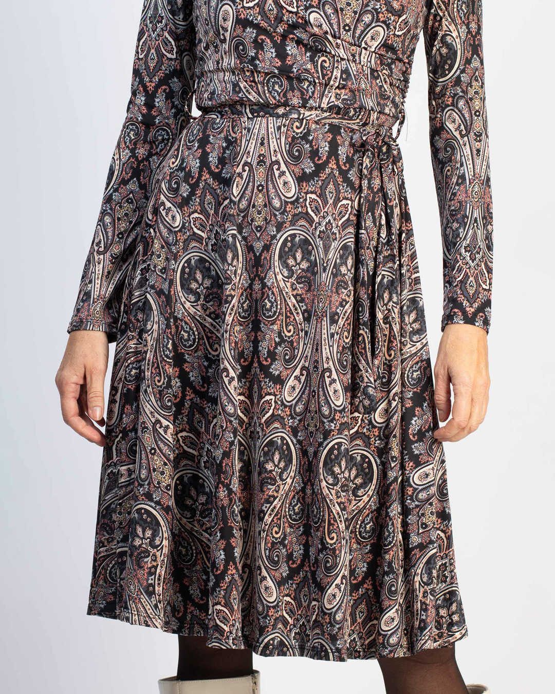 Klänning Marguerite rosa/grå paisley - 5