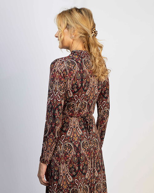 Klänning Pauline röd/brun paisley - 6