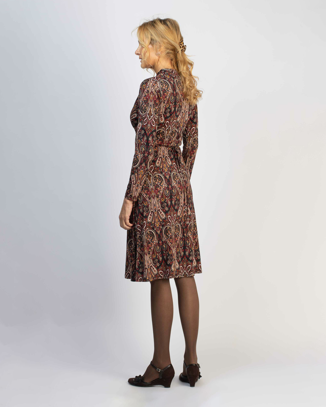 Klänning Pauline röd/brun paisley - 2