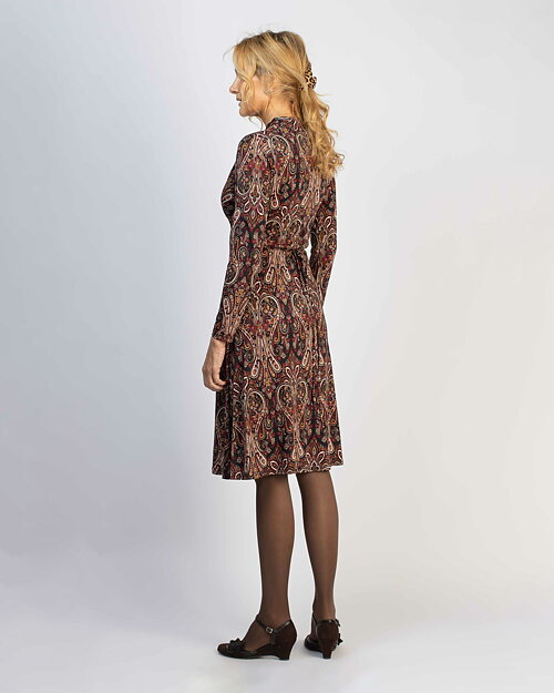 Klänning Pauline röd/brun paisley - 2